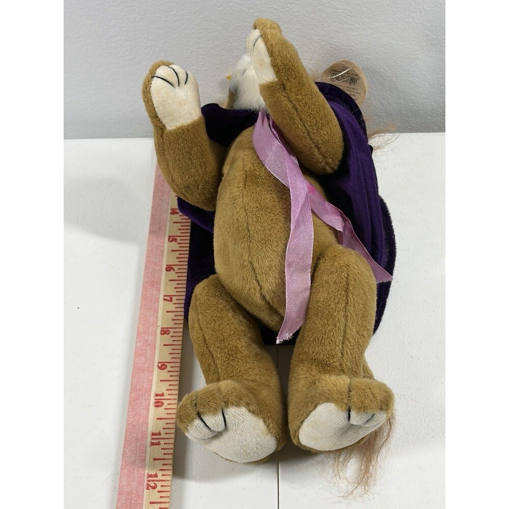 TY Attic Sire King Lion Purple Cape Yellow Crown 12" Jointed Plush w/Tag 1993